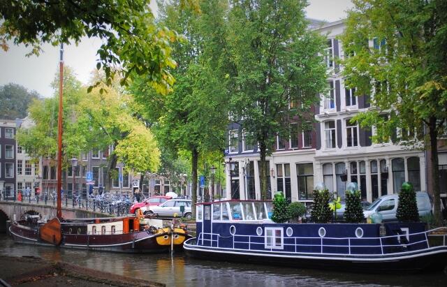 Converted cargoships houseboat amsterdam