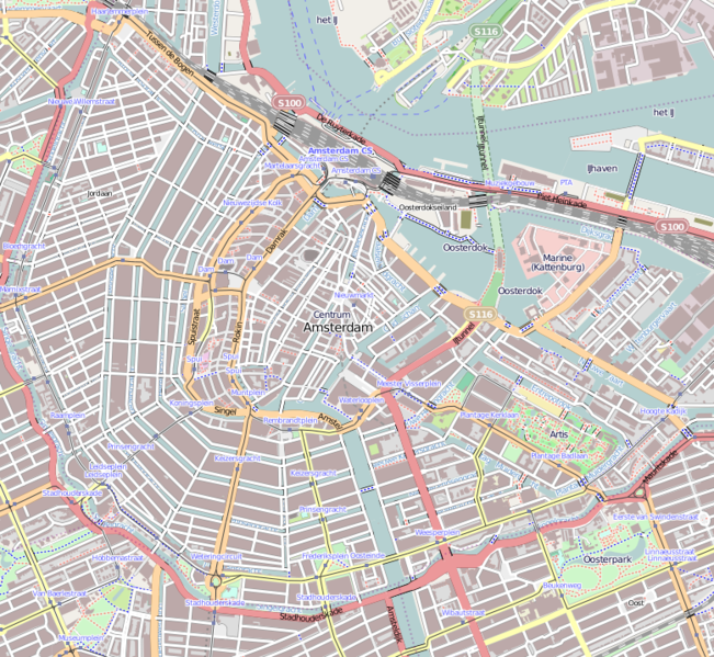 Map of canals - Amsterdam