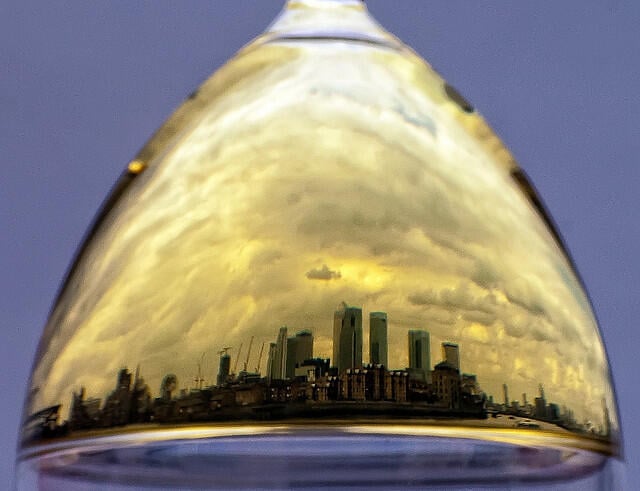 London (Docklands) in a glass