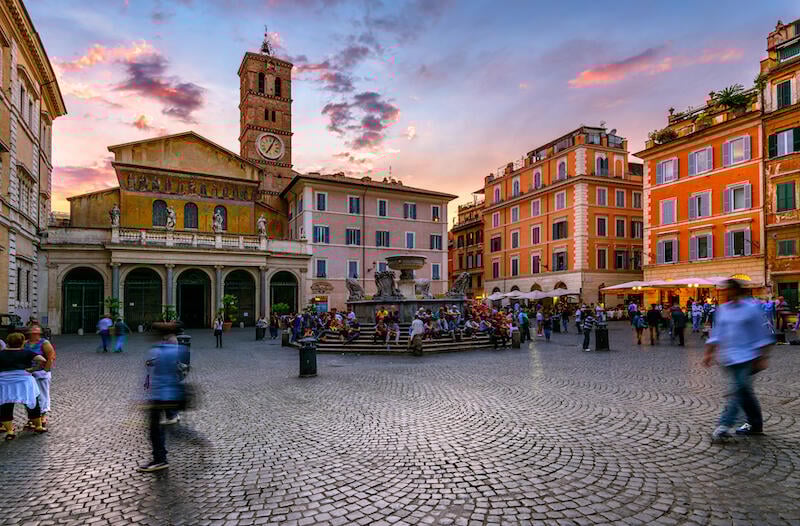 piazza santa maria trastevere roma rome
